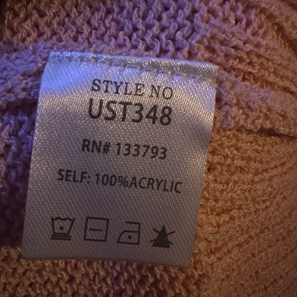 POL Light Pink Star Pattern Distressed Hoodie Sweater Size Medium - Picture 6 of 6